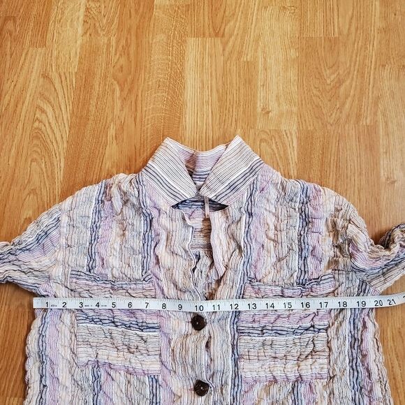 Free People High Tide Multistripe Shirt sz Large - Picture 7 of 10